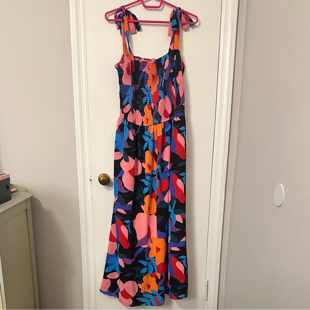 Prettygarden Flowy & Floral Maxi Dress with Tie Straps